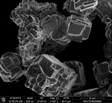 Fig 4 Various forms of bismuth ferrite BiFeO<sub>3</sub> micro- and nanocrystals (synthesis performed by dr. Katarzyna Chybczyńska)