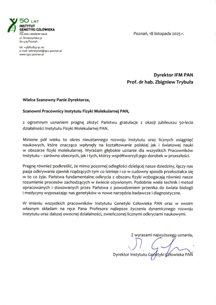 Instytut Genetyki Człowieka PAN - Dyrektor Maciej Giefing