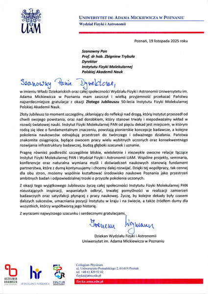 Wydział Fizyki i Astronomii UAM - Dziekan Ireneusz Weymann