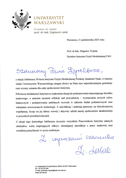 Uniwersytet Warszawski - Prorektor Zygmunt Lalak