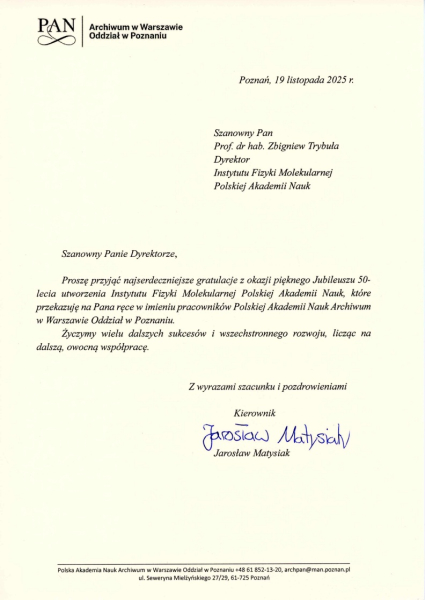 Archiwum PAN, Oddział w Poznaniu - Kierownik Jarosław Matysiak